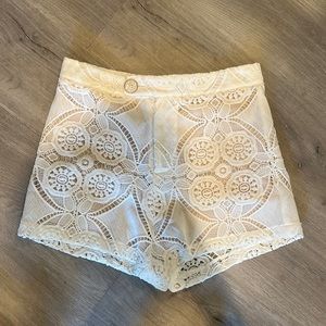Eyelet high waisted shorts
